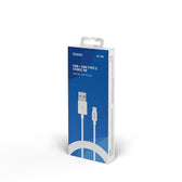 Kabel USB 2.0 Savio CL-126 USB A (M) - USB typ C (M) 5A, 1m, biały