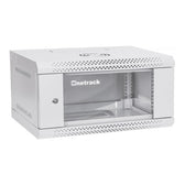 Szafa wisząca RACK 19" 4U, 400mm, Netrack ECO-Line, szara, drzwi przeszklone