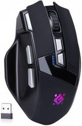 Mysz bezprzewodowa Defender KNIGHT GM-885 optyczna 3200dpi czarna RGB AKUMULATOR 7 przycisków Gaming bezklikowa silent