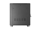 Szafa instalacyjna Rack Lanberg stojąca 19" 22U 600x1000 Czarna drzwi perforowane (flat pack)