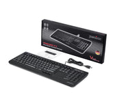 Klawiatura przewodowa Perixx PERIBOARD-313 podświetlana, touchpad, 2x hub USB, czarna