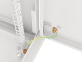 Szafa instalacyjna Rack wisząca 19" 6U 600x450 szara drzwi metalowe Lanberg (flat pack)