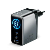 Ładowarka sieciowa everActive GaN SC-670Q 1x USB, 2x USB-C PD QC4+ 67W czarna