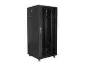 Szafa instalacyjna Rack stojąca 19" 27U 600x600 czarna Lanberg (flat pack)