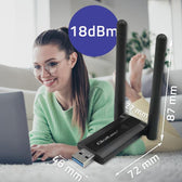 Karta sieciowa Qoltec Bezprzewodowy Adapter USB DUAL WiFi 2 x 2dBi | Standard AC | USB 3.0 | 1200Mbps