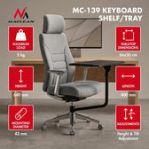 Uchwyt na klawiaturę Maclean MC-139 półka / tacka do mont. do krzesła biurowego, max 5kg