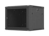 Szafa instalacyjna Rack Lanberg wisząca 19" 9U 600x600 czarna drzwi perforowane (flat pack)