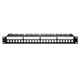Patch panel QOLTEC do szaf RACK 19" | 24 porty | 1U | UTP | Czarny