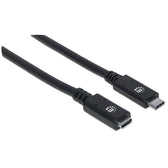 Kabel/przedłużacz Manhattan USB-C 3.2 Gen2 M/F 0,5m czarny