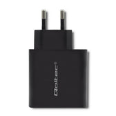 Ładowarka sieciowa Qoltec 45W | 5-20V | 2.25-3A | USB typ C PD | USB | Czarna