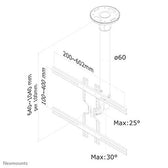 Uchwyt sufitowy do ekranów Neomounts FPMA-C400SILVER 32"-60" Vesa 600x400 max 35 kg Silver