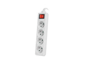 Listwa przedłużacz Lanberg 1,5m biała 4x 230V PL, z wyłącznikiem, kabel wykonany z pełnej miedzi