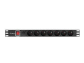 Listwa zasilająca Lanberg do RACK 1U 16A PDU 7x PL 2m czarna