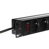 Listwa zasilająca PDU Netrack 10'' 1U, 230V/16A, 4xE, ALU