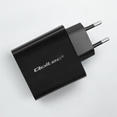 Ładowarka sieciowa Qoltec Super Quick PD | 1xUSB-C | 1xUSB | 45W | 5-20V | 2.25-3A | Czarna