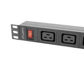Listwa zasilająca RACK PDU 19" Lanberg 1U 16A 2M 4X C19 6X IEC C13 C20 czarna