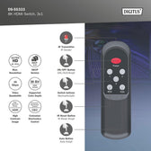 Przełącznik/Switch DIGITUS HDMI 3x1, 8K/60Hz (4:4:4) z HDR, 48 Gbps, HDCP 2.3