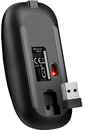 Mysz bezprzewodowa Defender TOUCH MM-997 optyczna 1600dpi 2.4 GHz + Bluetooth czarna RGB AKUMULATOR bezklikowa silent