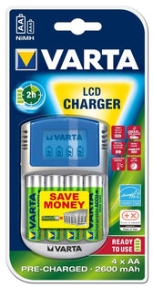 Ładowarka akumulatorków VARTA LCD Charger + 4 akumulatory AA 2600mAh Ready To Use