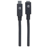 Kabel/przedłużacz Manhattan USB-C 3.2 Gen2 M/F 0,5m czarny
