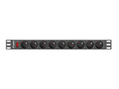 Listwa zasilająca Lanberg do RACK 1U 16A PDU 19" 9x PL 3m czarna