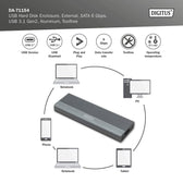 Obudowa DIGITUS USB 3.1 Typ C na dysk SSD M.2 SATA 6Gbps aluminiowa, beznarzędziowa
