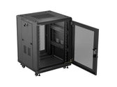 Szafa inastalacyjna rack Lanberg 19" 15U 600x600 czarna drzwi perforowane (flat pack)