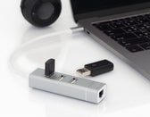Hub/Koncentrator 3-portowy DIGITUS USB 2.0 HighSpeed Typ C z Fast Ethernet LAN adapter