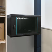 Szafa RACK Qoltec 19" | 9U | 600x600x500 | Czarna | Wisząca