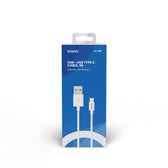 Kabel USB 2.0 Savio CL-126 USB A (M) - USB typ C (M) 5A, 1m, biały
