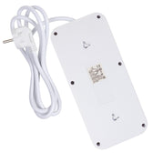 Listwa zasilająca Maclean MCE389 W, przedłużacz 6 gniazd + 4xUSB + USB-C, 110-240V AC 50/60Hz, 2.1A max 2500W, 1,5 m, biała