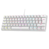 Klawiatura przewodowa Rampage PLOWERK60 gamingowa mechaniczna Blue Switch Rainbow LED biała
