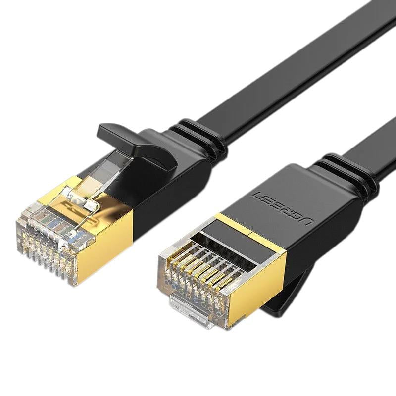 Kabel sieciowy Ugreen 11265 płaski z metalowymi wtyczkami U/FTP Ethernet RJ45 Cat. 7 do 10Gbps 10m