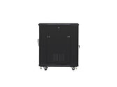 Szafa instalacyjna Rack stojąca 19" 15U 600x800 czarna drzwi perforowane Lanberg (flat pack)