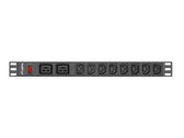 Listwa zasilająca Lanberg do RACK 1U 16A PDU 19" 2x C19, 8x IEC C13 2m czarna C20