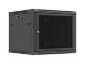 Szafa instalacyjna Rack Lanberg wisząca 19" 9U 600x600 czarna drzwi perforowane (flat pack)