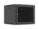 Szafa instalacyjna Rack Lanberg wisząca 19" 9U 600x600 czarna drzwi perforowane (flat pack)
