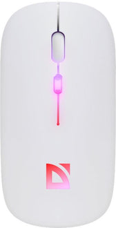 Mysz bezprzewodowa Defender TOUCH MM-997 optyczna 1600dpi 2.4 GHz + Bluetooth biała RGB AKUMULATOR bezklikowa silent