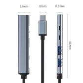 Hub Qoltec adapter USB-C 3.1 5w1 | USB-C PD | USB-C | 2x USB 2.0 | USB 3.0