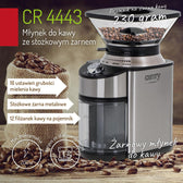 Młynek do kawy żarnowy Camry CR 4443