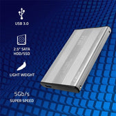 Obudowa/kieszeń Qoltec do dysków HDD SSD 2.5" SATA3 | USB 3.0 | Srebrny