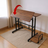 Biurko mobilne na laptop Maclean MC-124 B, czarne, 80x60cm, 50kg max, reg. wys.67-115cm