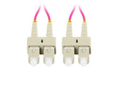 Patchcord światłowodowy Lanberg MM SC/UPC-SC/UPC DUPLEX 3.0mm OM4 50/125 LSZH 1m fioletowy