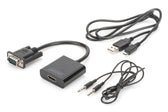 Kabel adapter DIGITUS VGA do HDMI 1080p FHD audio 3.5mm MiniJack