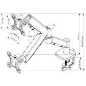 Uchwyt biurkowy Techly LCD/LED 13"-32", 10kg, czarny