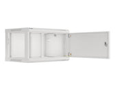 Szafa instalacyjna Rack wisząca 19" 6U 600x450 szara drzwi metalowe Lanberg (flat pack)