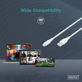 Kabel zasilający DIGITUS silikonowy USB-A - USB-C, USB 2.0 60W, 1m biały
