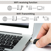 Karta sieciowa Qoltec Bezprzewodowy Adapter USB DUAL WiFi 2 x 2dBi | Standard AC | USB 3.0 | 1200Mbps