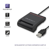 Czytnik kart chipowych ID Qoltec SCR-0642 | USB 2.0 + adapter USB-C