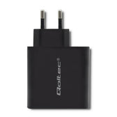 Ładowarka sieciowa Qoltec 63W | 5-20V | 1.5-3A | USB typ C PD | USB QC 3.0 | Czarna